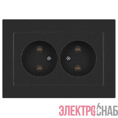 Розетка 2-м СП Accent 6-204-07 16А IP20 250В 2P AL/CU графит Intro Б0063435