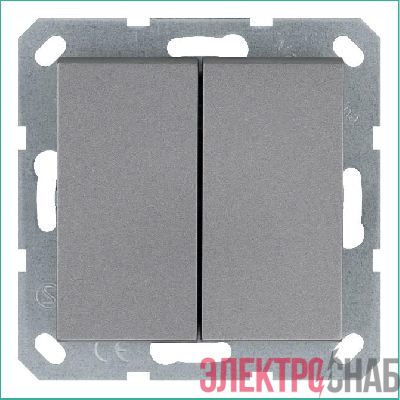 Переключатель проходной 2-кл. 10А IP20 механизм алюм. Jasmart G3022S