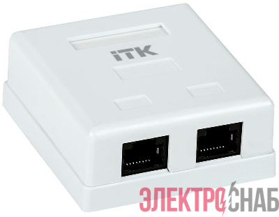 Розетка компьютерная 2-м ОП RJ45 кат.5E UTP ITK CS2-1C5EU-22