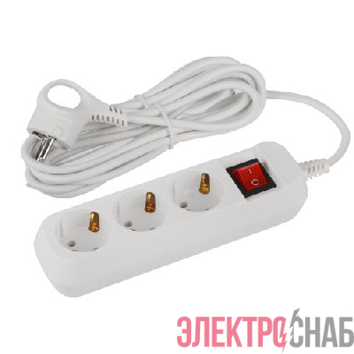 Удлинитель 3х5м с заземл. с выкл. ПВС 3х0.75 UDL-10-350-ES Greenline Эра Б0065080