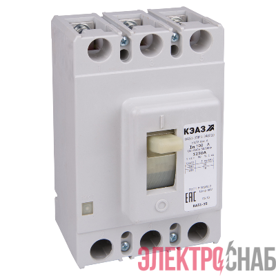 Выключатель автоматический 3п 100А 20кА ВА51-35М1-340010-100А-1250-690AC-УХЛ3 КЭАЗ 108310