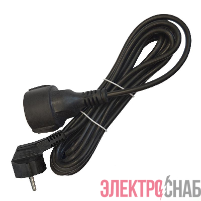 Удлинитель-шнур 1х5м с заземл. 16А IP20 ПВС 3х1 черн. DOMTOK 2359