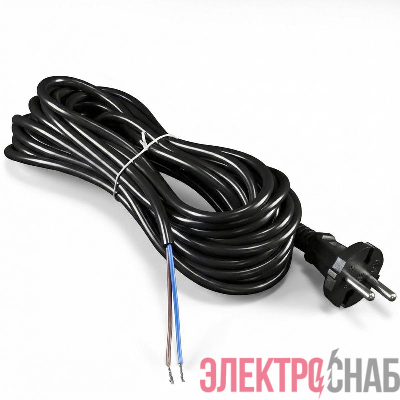 Шнур сетевой с вилкой 5м без заземл. 10А ПВС 2х1 черн. DOMTOK 2776