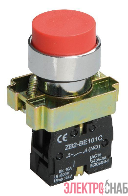 Кнопка LAY5-BL41 1НО без подсветки красн. IEK BBT70-BL-K05