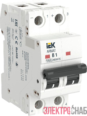 Выключатель автоматический модульный 2п B 1А M06N-DC ARMAT IEK AR-M06N-2-B001DC