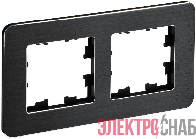 Рамка 2-м BRITE РУ-2-1-Бр метал. черн. RE AL IEK BR-M22-M-21-K02