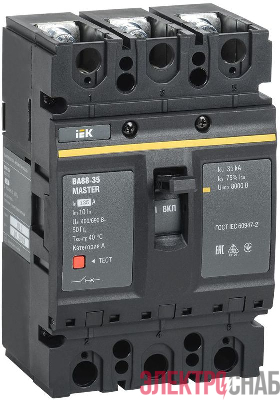 Выключатель автоматический 3п 125А 35кА ВА88-35 MASTER IEK SVA30-3-0125-02
