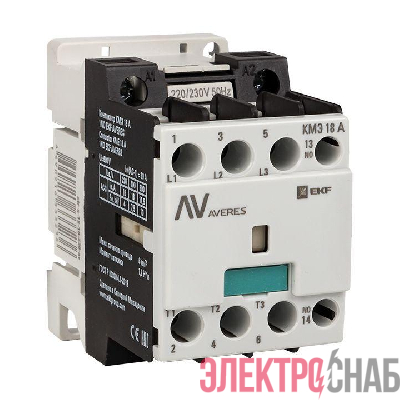 Контактор КМЭ 18А кат. 230В AC 1НО AVERES EKF ctr-s-18-10-230-av