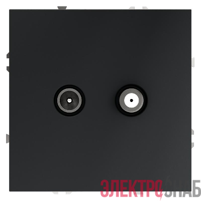 Розетка телевизионная оконечная TV + SAT 2-м СП S70 механизм графит Voltum VLS060407