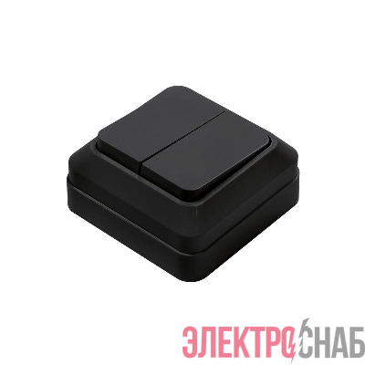 Выключатель 2-кл. BOLLETO накладной 7023B черн. IN HOME 4690612061023