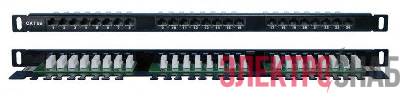 Патч-панель 19дюйм 0.5U кат.5E 24 порта RJ45 Dual IDC PPHD-19-24-8P8C-C5E-110D высок. плотности Hyperline 244076
