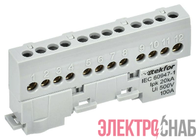 Шина L "фаза" изол. на универс. держ. 6х9-10-Ср TEKFOR IEK TF-NN10-10-KL-K03