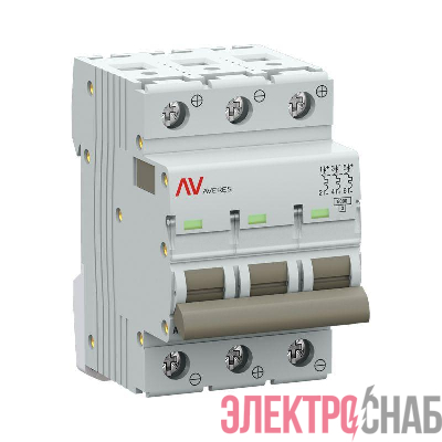 Выключатель автоматический модульный 3п C 4А 6кА AV-6 AVERES EKF mcb6-DC-3-04C-av