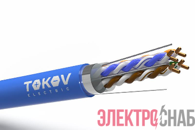 Кабель витая пара F/UTP 4х2х23AWG (0.57мм) кат.6 PVC Fluke tested (м) PRO TOKOV ELECTRIC TKP-C08-F/UTP-42-6-305
