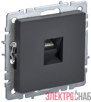 Розетка компьютерная СП RJ45 кат.5E BRITE РК10-БрГ механизм графит IEK BR-K10-1-K53
