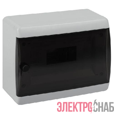 Корпус навесной ЩРН-П-8 ЭРА COMFORT IP41 прозр. крышка пластик. бел. ЭРА Б0067224