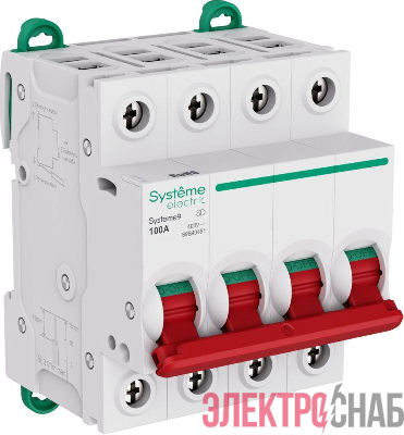 Выключатель нагрузки 4п 100А Systeme9 400В SE S9S40491