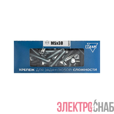 Болт с шестигранной головкой М5х30 DIN 933 оцинк. (уп.80шт) Tech-Krep/Zitar 105197