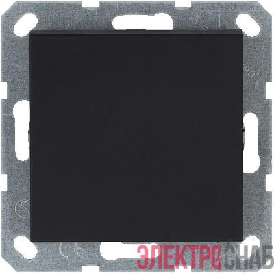 Переключатель проходной 1-кл. 10А IP20 с подсветкой механизм черн. матов. soft touch Jasmart G3012NPB