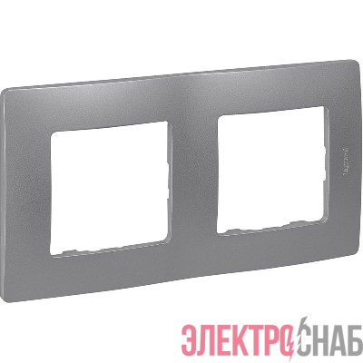 Рамка 2-м СП Etika IP20 алюм. IEK 672552