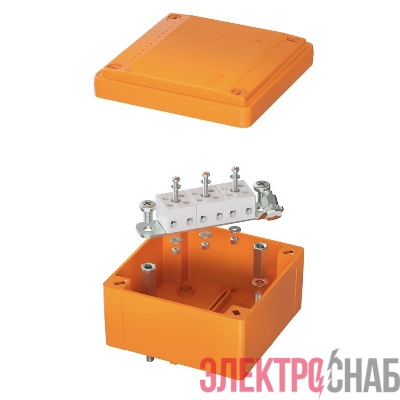 Коробка ответвительная FS 100х100х50мм IP56 5п 450В 10А 6кв.мм с гладкими стенками и клеммниками пластик. DKC FSB10506