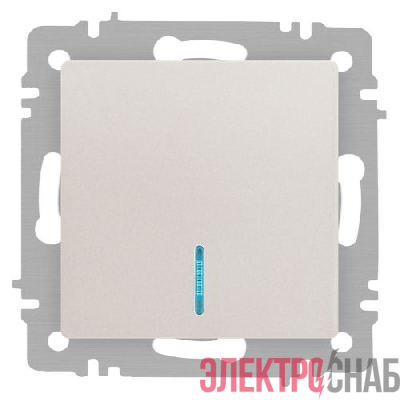 Выключатель 1-кл. СП Accent 6-102-06 10А IP20 250В с подсветкой AL/CU перламутр. Intro Б0063467