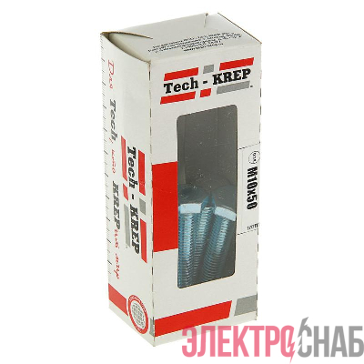 Болт с шестигранной головкой DIN933 М10х50 оцинк. (уп.10шт) Tech-Krep/Zitar 105217