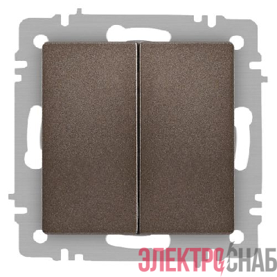 Выключатель 2-кл. СП Accent 6-104-08 10А IP20 250В AL/CU бронза Intro Б0063497