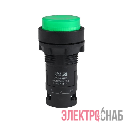 Кнопка с фиксацией с подсветкой OptiSignal Compact D22 С7-PHL-B310 зел. 1НО 24В AC/DC XB7NJ03B1 КЭАЗ 362110