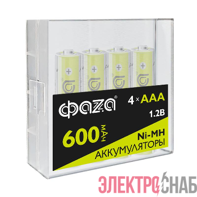 Аккумулятор AAA/HR03 Ni-MH 1.2В 600мА.ч Box-4 (уп.4шт) ФАZА 5059740