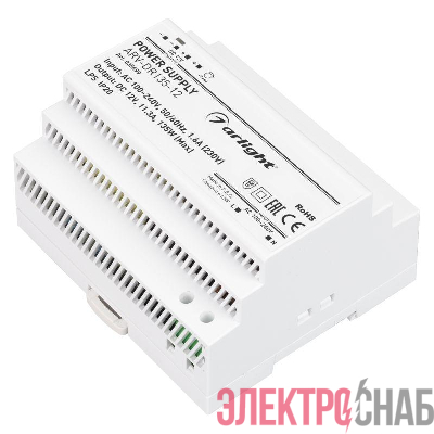 Блок питания ARV-DR135-12 (12В 11.3А 135Вт) (IP20 DIN-рейка) Arlight 035699