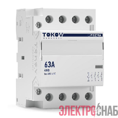 Контактор модульный 54мм 63А 230В АС 4НО PRIZMA TOKOV ELECTRIC TKE-PZ-MC-3-63-230-40