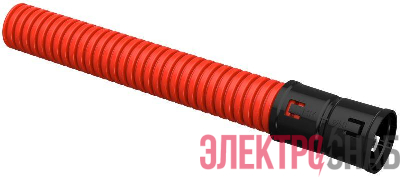 Труба гофрированная двустенная ПНД гибкая d40мм с муфтой красн. (уп.50м) IEK CTG12-040-K04-050-R