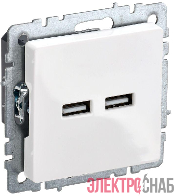 Розетка BRITE USB A+A 3.1А РЮ10-1-БрБ механизм бел. IEK BR-U21-D31-K01