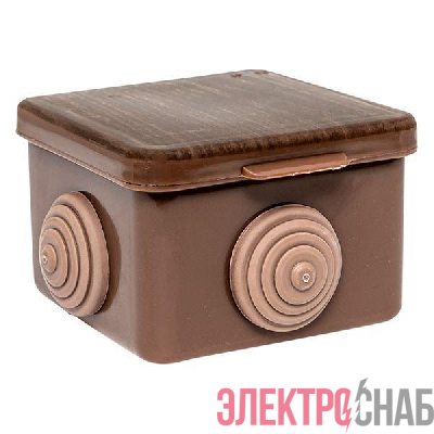 Коробка распаячная КМР-030-036  пылевлагозащ. 65х65х50 4 мембранных ввода темн. дерево PROxima EKF plc-kmr2-030-036-t