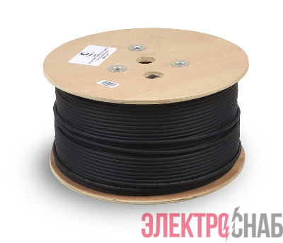 Кабель витая пара U/UTP кат.5E 4х2х24AWG solid HDPE LSZH-UV OUTDOOR UTP-4P-Cat.5e-SOLID-OUT-LSZH-UV черн. (уп.305м) Cabeus 7172c