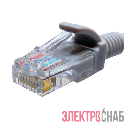 Патч-корд кат.5E UTP 4х2 26AWG (7х0.16мм) Cu LSZH 1.5м сер. SUPRLAN 10-0141-5