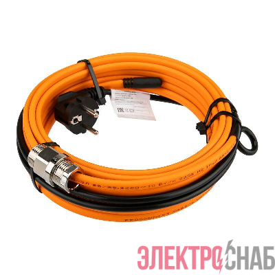 Кабель греющий саморег. 10 ККНС 2ЛПп-ЭЛ 65/85 в трубу 8м/80Вт PROconnect 51-0604-4