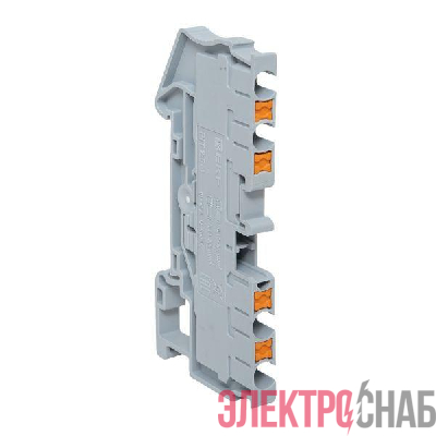 Колодка клеммная пружинная 2.5 Push-in 4 вывода сер. EKF PIT-2.5-4