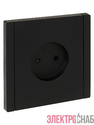 Розетка 1-м СП FORTE&PIANO FP117 10А без заземл. защ. шторки винт. крепл. черн. IEK FP-R13-10-K02