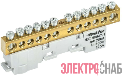 Шина L "фаза" неизол. на универс. держ. 8х12-12-Ср TEKFOR IEK TF-NN20-12-DL-K03