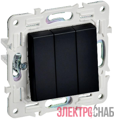 Выключатель 3-кл. SKANDY 10А SK-V11Bl черн. IEK SK-V30-0-10-K02