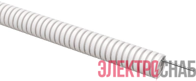 Труба гофрированная ПВХ d20мм с протяжкой бел. (уп.100м) ELASTA IEK ET-TG21-121-020-100-K01