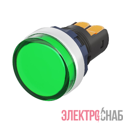 Индикатор сигнальный со встроен. диодом 9-24В зажим Plug-In алюм. зел. DKC M22L-F24GAP