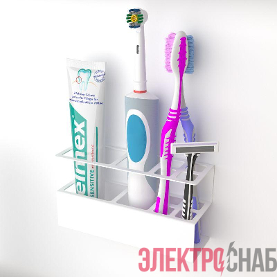 Держатель для хранения зубных щеток и аксессуаров для ванны бел. Rexant 38-0704