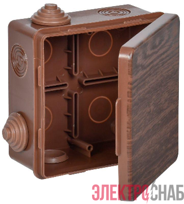 Коробка распаячная ОП КМ 100х100х50 IP54 откид. крышка 8 вводов дуб IEK UKO31-100-100-050-K24-54