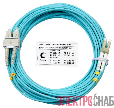 Шнур оптический duple FOP-50-LC-SC-25m x LC-SC 50/125 Cabeus 8474c