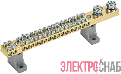 Шина нулевая N на двух угловых изоляторах 200А ШНИ-10х18-36-L2-С IEK YNN30-36-C2-K03