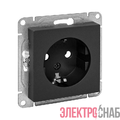 Розетка СП Эпика 16А с заземл. без защ. шторок механизм черн. EKF UP1-SOB-110
