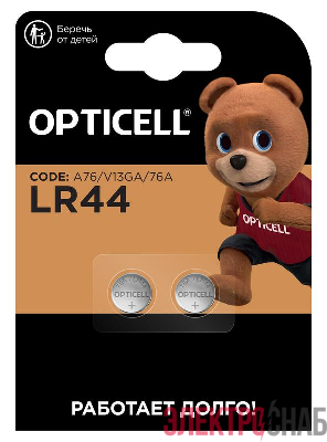 Элемент питания алкалиновый "таблетка" LR44/LR1154/AG13/G13 (блист.2шт) Specialty Opticell 5060006/6060006